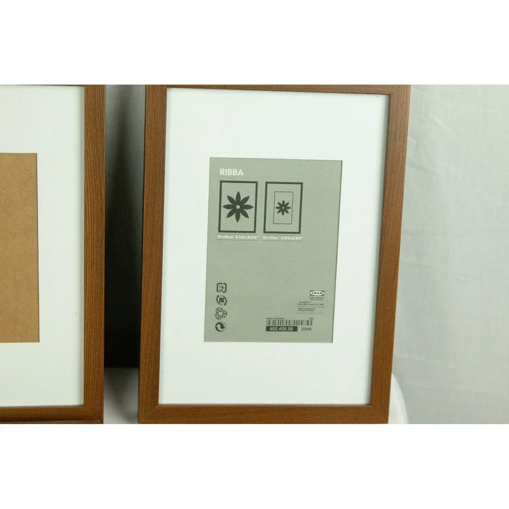 IKEA RIBBA Brown Wood Effect Picture Frames Shadow Box Style Lot of 3